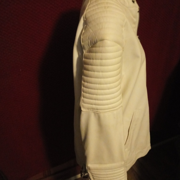 Fitshop man's cream color faux leather jacket - Picture 3 of 4